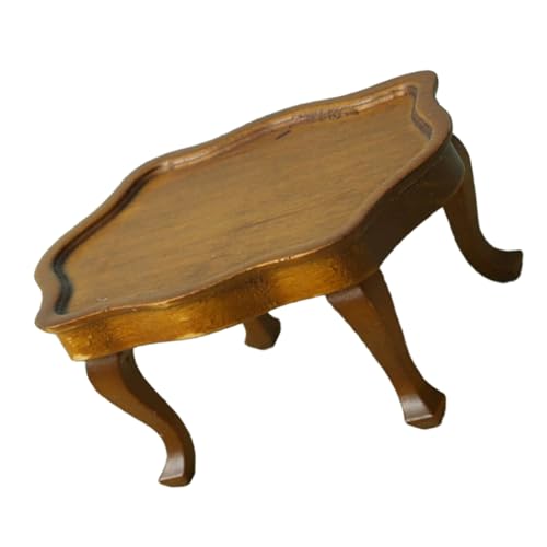 Milisten Miniatur Beistelltisch Puppenhaus Runder Tisch Miniaturmöbel Platzsparend Elegantes Design Realistisch Detailliert für Puppenhaus Dekor von Milisten