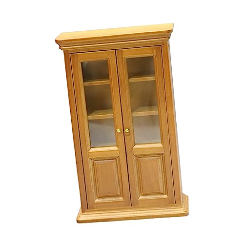 Milisten Miniatur Bücherregal Schrank Kastanienbraun Vertikales Mini Regal für Puppenhaus Mikro Szene Dekoratives Langlebiges Modell mit Detailreicher Handwerkskunst von Milisten