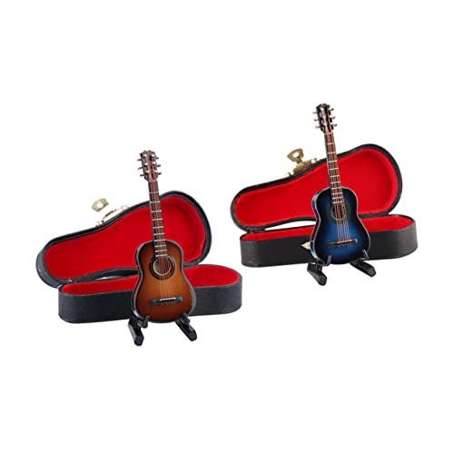 Milisten Miniatur Gitarre Gitarrenhandwerk Dekoration Abschluss Kind Ornamente Klein Mini-Gitarre Bambus von Milisten