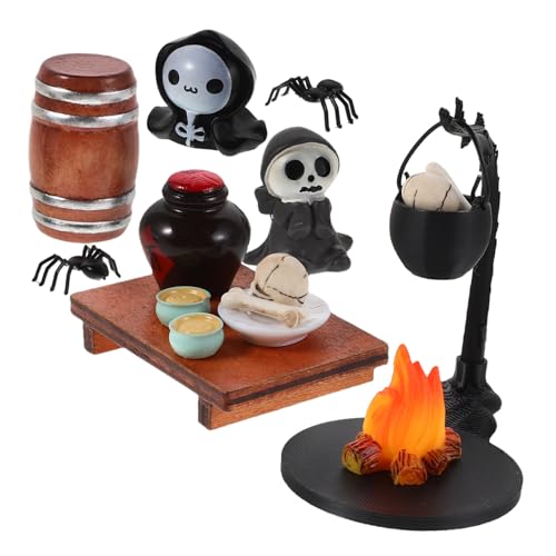 Milisten Miniatur Halloween Figurinen Hängender Sensenmann Schädel Kreative Dollhouse Accessoires Für Gruselige Halloween Deko Und Kreative Haunted House Szenen von Milisten