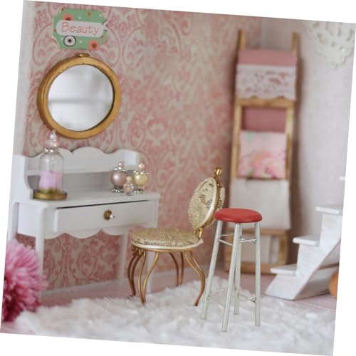 Milisten Miniatur Holz Hocker Puppenhaus Möbel Dekoration Retro Stil Leichter Kleiner Holzschemel für Wohnzimmer Schlafzimmer Balkon Kreatives von Milisten