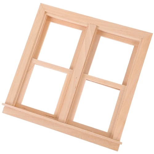 Milisten Miniatur Holzfenster Puppenhaus Dekoration Realistische Fensterrahmen Modell Zubehör für Puppenhaus DIY Basteln Lebensecht Kleines Haus Accessoire von Milisten