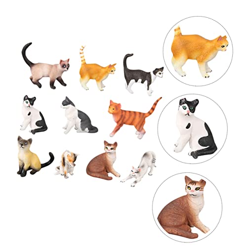 Milisten Miniatur Katzenmodell Niedliche Dekoration für Lernspielzeug Fantasie und Entwicklung Verschiedene Katzenfiguren für Katzenliebhaber Geeignet von Milisten