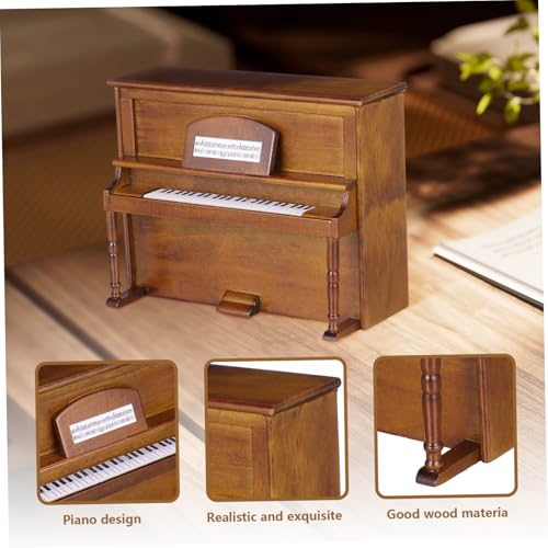 Milisten Miniatur Klavier Modell mit Hocker aus Holz Stabiles Puppenhaus Möbel Detailreiche Miniatur Dekoration für DIY Puppenhaus und Micro Landschaft Natürlicher Walnussfarbton Milisten Miniatur Klavier Modell mit Hocker aus Holz Stabiles Puppenhaus Möbel Detailreiche Miniatur Dekoration für DIY Puppenhaus und Micro Landschaft Natürlicher Walnussfarbton von Milisten