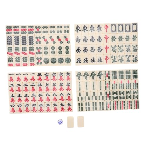 Milisten Miniatur Mahjong Spielset Kompakt Tragbar Melamin Material für Anfänger Senioren für Reisen Camping Zuhause und Party in Kleinen Räumen Wie Wohnheim und Wohnung von Milisten
