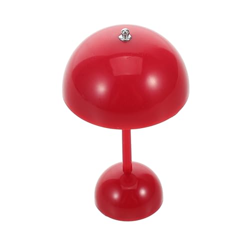 Milisten Miniatur Puppenhaus Lampe Vintage Stil Rote Mini Tischleuchte mit Sockel Funktionale Dekoration für DIY Puppenmöbel Zubehör von Milisten