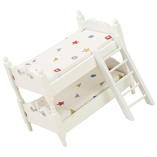Milisten Miniatur Puppenhaus Möbel Doppelstockbett Modell für Puppenhäuser Platzsparendes Design Kompatibel mit Miniatur Puppen und Bettwäsche Langlebig und Praktisch Milisten Miniatur Puppenhaus Möbel Doppelstockbett Modell für Puppenhäuser Platzsparendes Design Kompatibel mit Miniatur Puppen und Bettwäsche Langlebig und Praktisch von Milisten