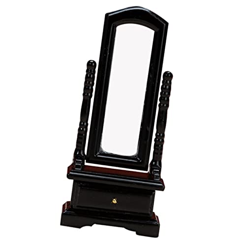Milisten Miniatur Puppenhaus Möbel Mini Schminktisch mit Ganzkörperspiegel aus Dekorativer Miniatur Dressing Mirror Verschleißfestes für Stilvolles Schlafzimmer Ornament von Milisten