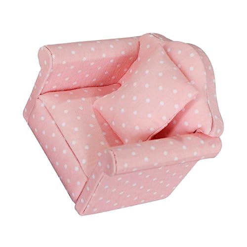 Milisten Miniatur Puppenhaus Möbel Sofa mit Kissen Rosa Gepunktet Dekoratives Mini Sofa Ornament für Wohnzimmer Robustes Desktop Accessoire Realistische Spielhaus Deko Milisten Miniatur Puppenhaus Möbel Sofa mit Kissen Rosa Gepunktet Dekoratives Mini Sofa Ornament für Wohnzimmer Robustes Desktop Accessoire Realistische Spielhaus Deko von Milisten
