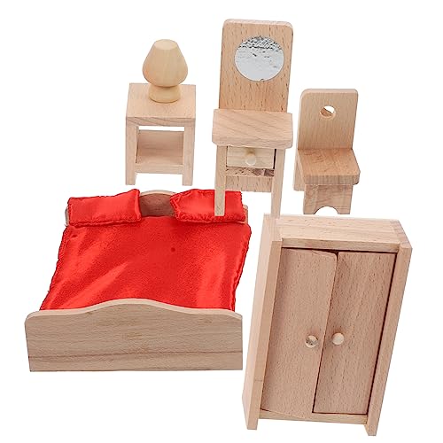 Milisten Miniatur Puppenhaus Möbelset aus Holz Detailreiche Stabile Puppenhaus Zubehör für Kreatives Realistische Miniatur Möbel Fördert Fantasie und Motorik von Milisten