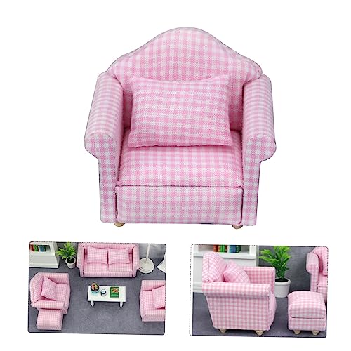 Milisten Miniatur Puppenhaus Sofa mit Kissen Dekoratives Möbel für DIY Miniaturhäuser für Puppenhaus Zubehör und Kreative Spielideen von Milisten