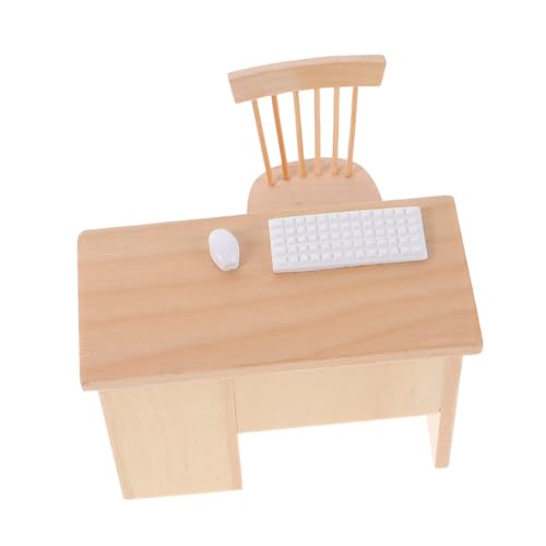 Milisten Miniatur Puppenhausmöbel Realistischer Mini Schreibtisch und Stuhl mit Computer Tastatur und Maus Robustes Vielseitig Kompatibel für Spielhaus und Rollenspiel Zubehör Milisten Miniatur Puppenhausmöbel Realistischer Mini Schreibtisch und Stuhl mit Computer Tastatur und Maus Robustes Vielseitig Kompatibel für Spielhaus und Rollenspiel Zubehör von Milisten