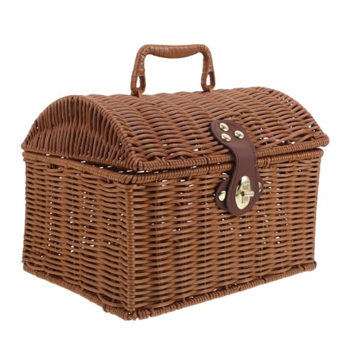 Milisten Miniatur Rattan Mahjong Aufbewahrungsbox mit Deckel Rechteckiger Handgeflochtener Wicker Korb Vintage Look Kompakt Kratzschützendes Innenfutter für Zuhause und Reise Milisten Miniatur Rattan Mahjong Aufbewahrungsbox mit Deckel Rechteckiger Handgeflochtener Wicker Korb Vintage Look Kompakt Kratzschützendes Innenfutter für Zuhause und Reise von Milisten