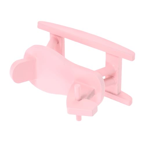Milisten Miniatur Schaukelpferd aus Holz Realistische Puppenhaus Deko Handliche Langlebiges Material Vielseitig für Puppenhaus Möbel und Foto Requisiten Geeignet Rosa Design von Milisten