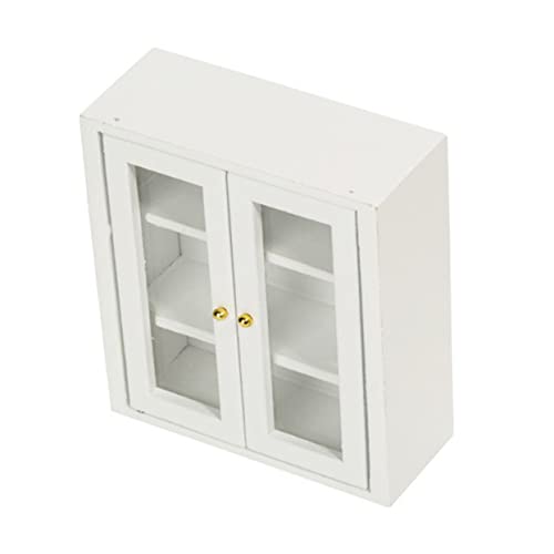 Milisten Miniatur Szene Möbel Schrank Kleines Mini Mini Schrank Puppenhaus Miniaturen Tür Fenster Mini Möbel Requisite Küchendekoration Kleines Weiß Holz von Milisten