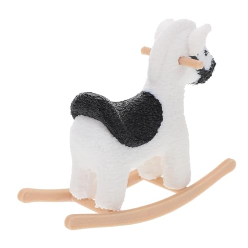 Milisten Miniatur -Szenenmöbel Puppenstuhl für Babys Miniatur-Puppenhausmöbel Puppenhausmöbelmodell Puppenhaus Schaukelpferd Stuhl Mini-Hausbedarf Puppe Schaukelpferd Mini Möbel pla von Milisten
