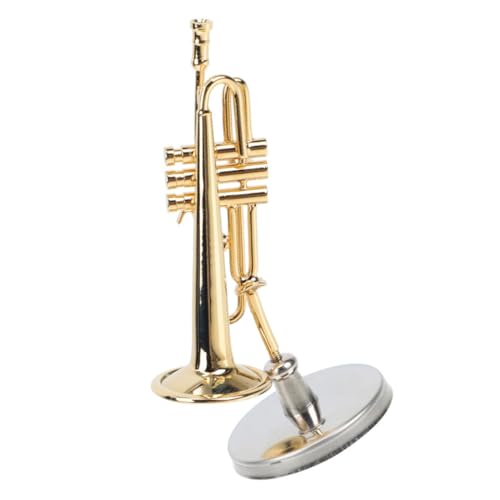 Milisten Miniatur Trompetenmodell aus Kupfer mit Koffer und Sockel Elegantes Musikinstrument für Wohnkultur und Landschaftsphotografie für Musikliebhaber und Sammler von Milisten