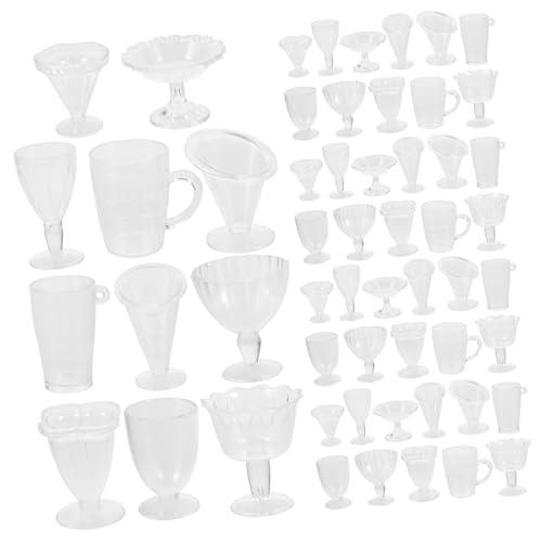 Milisten Miniatur Weingläser Mini Transparente Miniaturbecher Puppenhaus Dekoration Realistische Mini Wasserbecher für Puppenhaus DIY Zubehör Teilig pro Packung von Milisten