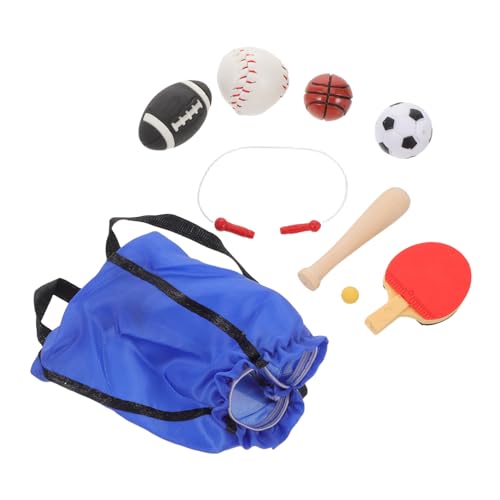 Milisten Miniatur-sportset für Puppenhaus Realistisches Set mit Mini-Basketball Fußball Football-Figurine Springseil Langlebige Detailreiche Sportausrüstung für Dollhouse Dekoration und Milisten Miniatur-sportset für Puppenhaus Realistisches Set mit Mini-Basketball Fußball Football-Figurine Springseil Langlebige Detailreiche Sportausrüstung für Dollhouse Dekoration und von Milisten