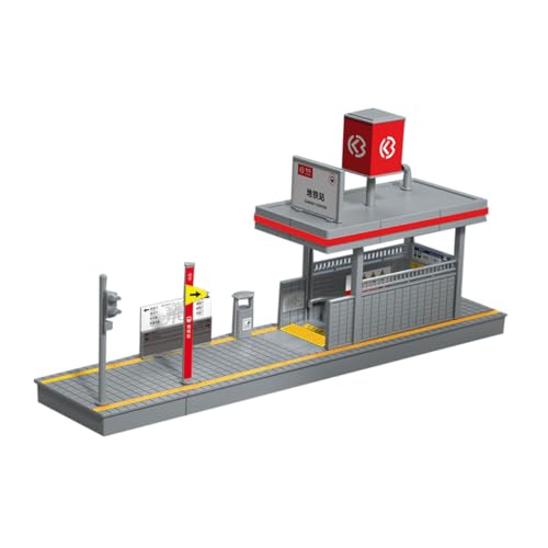 Milisten Simulation Modell Bahn Station DIY Bahnsteig Spielzeug Realistische Miniatur Eisenbahn Zubehör Kreatives Basteln Für Hochwertige Konstruktion von Milisten