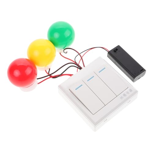 Milisten Montessori Busy Board mit LED Lichtschaltern DIY für Ab Jahr Farbige Lernleuchte Rot Gelb Grün zur Farb und Feinmotorikförderung von Milisten