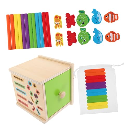 Milisten Montessori Holz Farb Formsortierspielzeug Stabiles Lernspiel für Ab Jahren Fördert Feinmotorik Hand-Auge-koordination Logisches Denken und Farberkennung Pädagogisches von Milisten