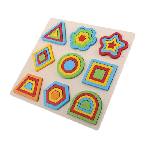 Milisten Montessori Holz Steckpuzzle für Kleinkinder Geometrisches Sortierspielzeug mit Farbigen Formen Fördert Feinmotorik Logisches Denken und Frühkindliches Lernen Sicheres Holzmaterial von Milisten