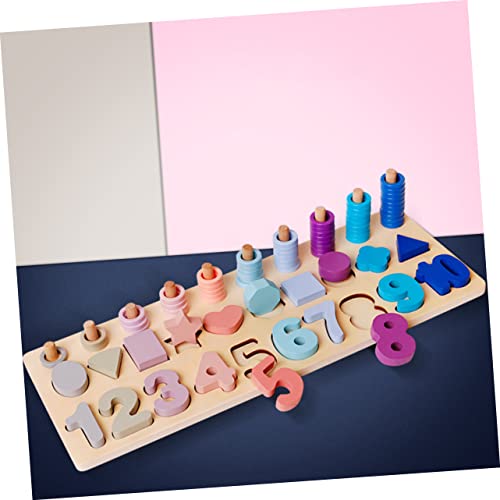 Milisten Montessori Holzpuzzle Zahlen und Formen Lernspielzeug für Kleinkinder Geometrisches Steckspiel mit Bunten Zahlen Fördert Kognitive Fähigkeiten Hand Auge Koordination und Logisches von Milisten