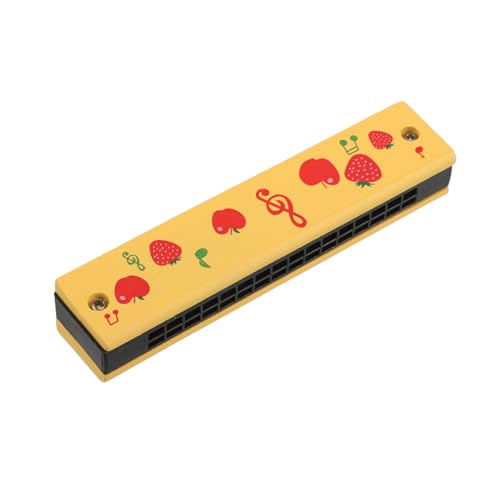 Milisten Mundharmonika Mundononica Instrumentenkinder Musikinstrument Kid Musical Instrument Kinderharmonika Musikspielzeug Harmonica Holz Yellow von Milisten