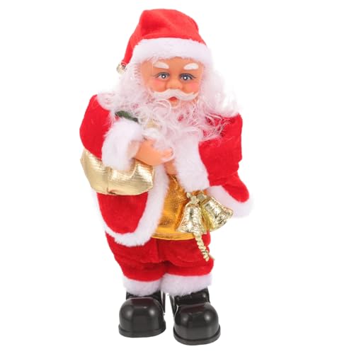 Milisten Musik Weihnachtsmann Figur Elektrisch Tanzend Desktop Deko Party Zubehör Xmas ohne Batterie Farbenfroh für Wohnzimmer Schlafzimmer Weihnachtsdeko von Milisten