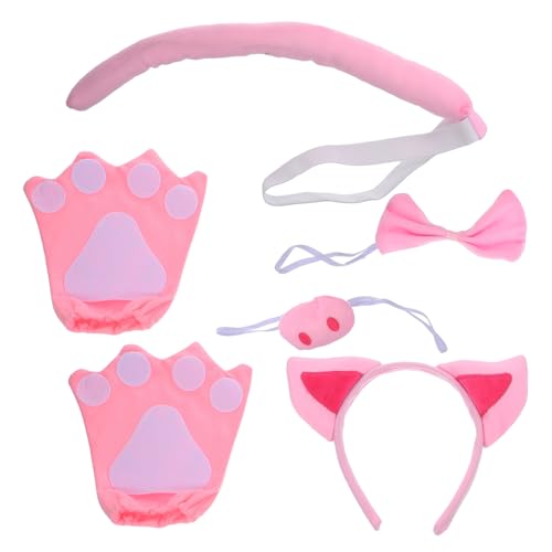 Milisten Niedliches Schwein Kostüm mit Tier Ohren Haarreifen Schweinenase Fliege und Handschuhen für Karneval Halloween Cosplay und Party Zubehör Milisten Niedliches Schwein Kostüm mit Tier Ohren Haarreifen Schweinenase Fliege und Handschuhen für Karneval Halloween Cosplay und Party Zubehör von Milisten