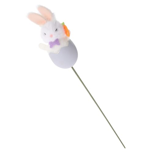 Milisten Osterdekorationen Kaninchen gefälscht Blumen- Hase Eierstraußstäbchen Stengel frühlings deko basteln zu ostern Künstliche Blumenstiele für Ostern Osterei-Kunstpflanze Stoff Violet von Milisten