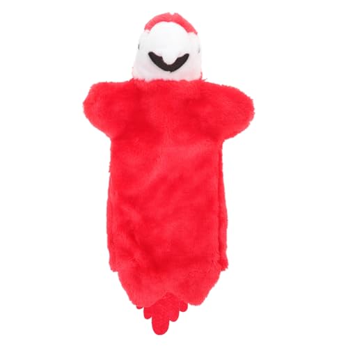 Milisten Papageienpuppe Plüschtiere Marionette knuddelig Handpuppe Interaktives Eltern-Kind- Papagei Plüschtier PP Baumwolle rot von Milisten