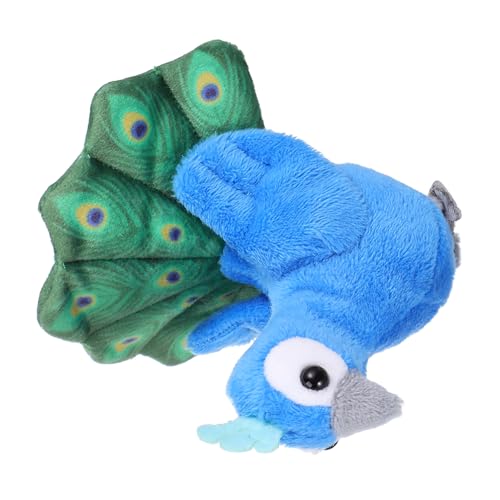 Milisten Pfauentierpuppe Pfauen -fingerspielzeug Fingerpuppen Vogelpuppe Tierische Geschichtenerzählpuppe Fingerpuppentiere Lustige Fingerpuppen Vogel Handpuppe Tierpuppen Blue Plüsch von Milisten