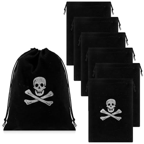 Milisten Piratenbeutel Kordelzug: 15PCS Schatzbeutel Kordelzug Halloween Piratentasche Piratenparty-Taschen Aufbewahrungstasche FüR SüßIgkeiten-15 * 11CM von Milisten