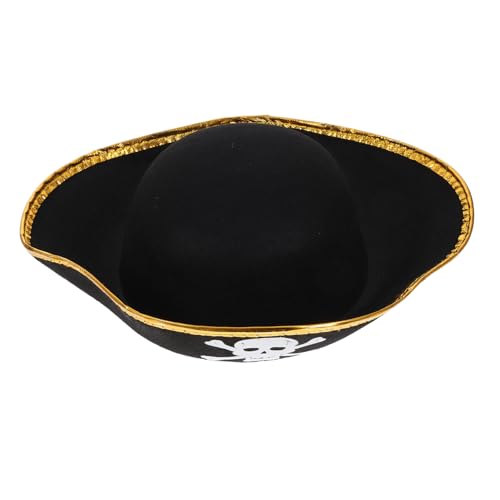 Milisten Piratenhut Stütze erste Kappe Kind Piratenkostüm Männer Halloween Cosplay-Partyhut Cosplay- dekorativer Karnevalshut Piratenzubehör für Cosplay gefühlt Black von Milisten