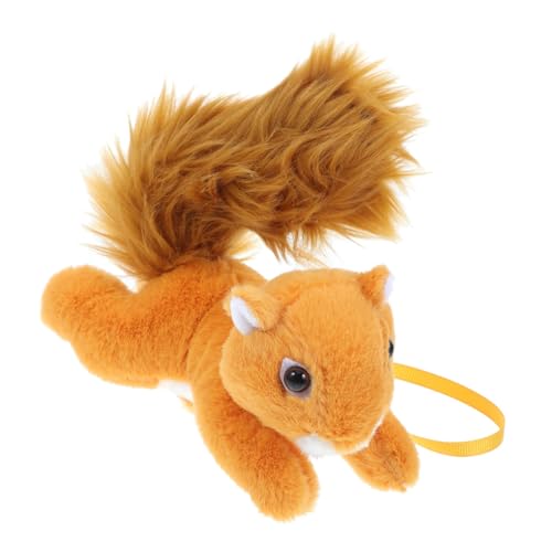 Milisten Plüsch-Eichhörnchen auf der Schulter entzückendes pelziges Eichhörnchen kleines Plüsch-Eichhörnchen Eichhörnchenfigur entzückende Tierfigur Kurzer Plüsch Orange von Milisten