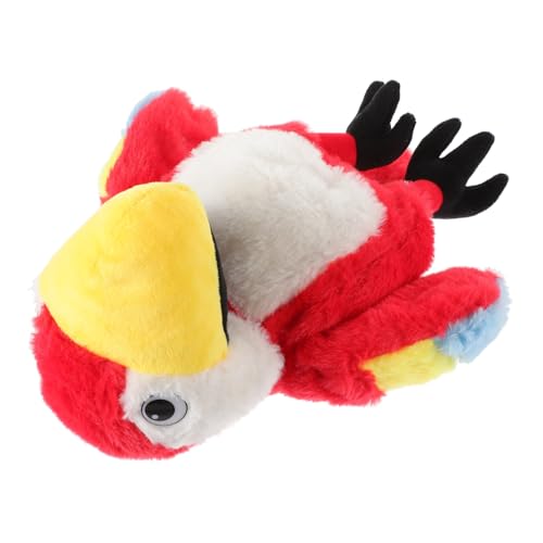 Milisten Plüsch Handpuppe Papagei aus Weichem PP Baumwoll Material Waschbar Beweglicher Mund für Rollenspiele und Kreatives Kinderspiel Interaktives Vogelspielzeug von Milisten