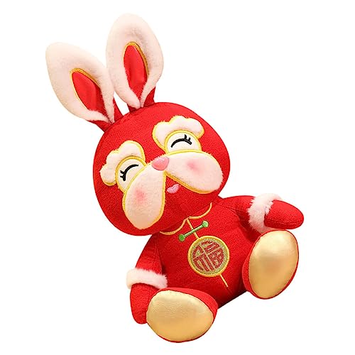 Milisten Plüsch Kaninchen Puppe Niedliches Hase Design für Neujahrsdekoration Kindergeburtstage Sofadekoration Stofftier für Jung und Alt von Milisten