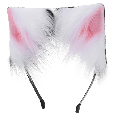 Milisten Plüsch Katzenohren Haarreif Damen Cosplay Accessoire Weiches Stirnband für Party Halloween Zweifarbig von Milisten