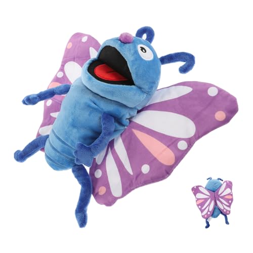 Milisten Plüsch Schmetterling Handpuppe Kuscheltier aus Weichem Material Interaktive Tier Handpuppe für Fördert Motorik Kommunikation und Fantasievolles Rollenspiel für Puppentheater und von Milisten