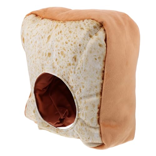 Milisten Plüsch Toast Brot Hut Lustige Kopfbedeckung für Cosplay Partys Weiche Bequeme Mütze für Foto Requisiten und Rollenspiele Adorable Design für Erwachsene von Milisten