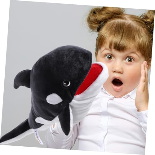 Milisten Plüsch Wal Handpuppe Kuscheltier Interaktives Meerestier für Weiche zum Geschichtenerzählen und Rollenspiel Fördert Kreativität und Eltern Junge Mädchen Kommunikation von Milisten