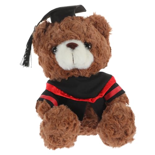 Milisten Plüschbär kuschelbären beschwertes Kuscheltier Plush Toy Abschlussmütze Abschlussfeier Abschlussbär vorhanden Abschluss Plüschbär kleine Bärenpuppe PP Baumwolle von Milisten