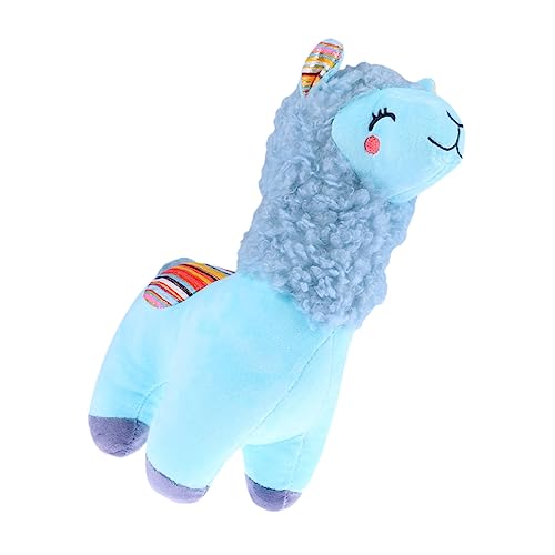 Milisten Plüschtier Alpaka Plüschpuppe Puppen Für Mädchen Alpaka -Puppe Alpaka-schmuck Stofftierpuppe Gefüllte Alpaka-Puppe Baumwolle Blue von Milisten