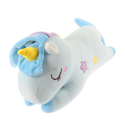 Milisten Plüschtier Einhorn Kuschelkissen Weiches Cartoon Design Flauschiges Tierkissen für Wohnzimmer Schlafzimmer Dekoration Geschenk von Milisten