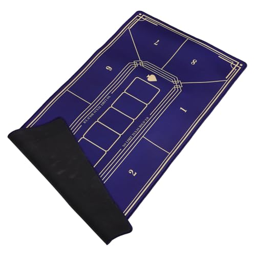 Milisten Pokermatte Mahjong-tischmatte Brettspiel-tischmatte Mahjong-Matte Pokerpad Pokertischplatte Pokertisch Topper Spieltischabdeckung Pokertischmatte Segeltuch Blue von Milisten
