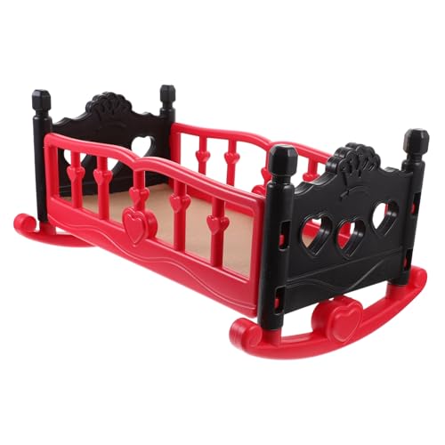 Milisten Puppen-Shaker Puppenhauszubehör, Rollenspielmöbel, Dollhouse Schlafzimmermöbel -Babybett Puppenhausbett Mädchen Hausspielzeug Plastik rot Milisten Puppen-Shaker Puppenhauszubehör, Rollenspielmöbel, Dollhouse Schlafzimmermöbel -Babybett Puppenhausbett Mädchen Hausspielzeug Plastik rot von Milisten