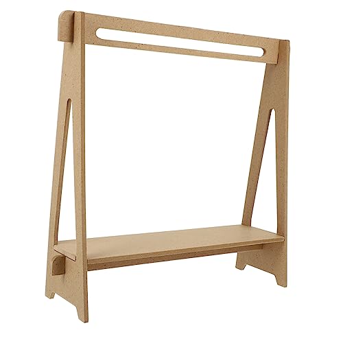 Milisten Puppenaufhänger Kind Szene klein Gestell Puppenkleidung Rack puppenkleiderbügel Puppen kleiderbügel mini kleiderständer Kreatives Puppenzubehör Mini-Kleiderbügel Holz Khaki von Milisten