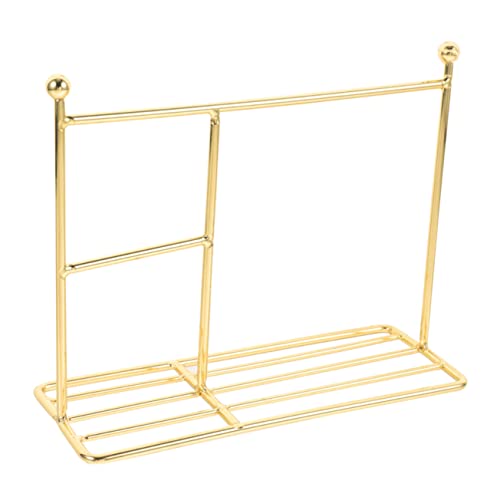 Milisten Puppenbekleidungsregal Aus Kleiderständer Für Puppen Mit Goldenen Kleiderbügel Für Aufbewahrung Und Präsentation Von Puppenbekleidung von Milisten